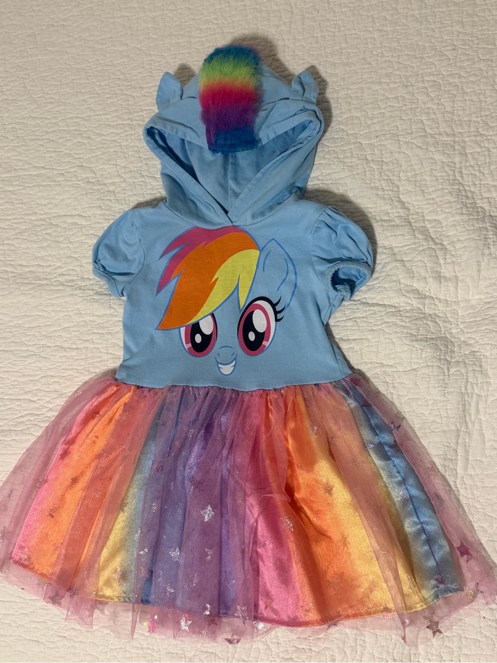 My Little Pony Rainbow Dash Girls Dress Size 4T Tutu Hood Wings